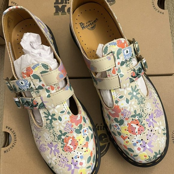 DR. MARTENS 8065 FLORAL MASH UP LEATHER MARY JANE MSRP$170 Super Cute - Picture 10 of 16